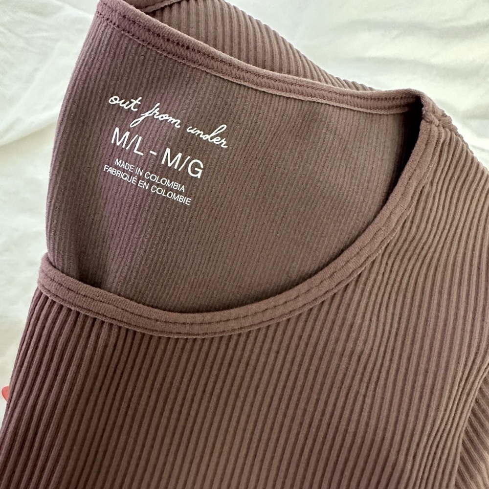 Urban Outfitters Out From Under Mauve Ribbed Tee Size M/L - Picture 5 of 5